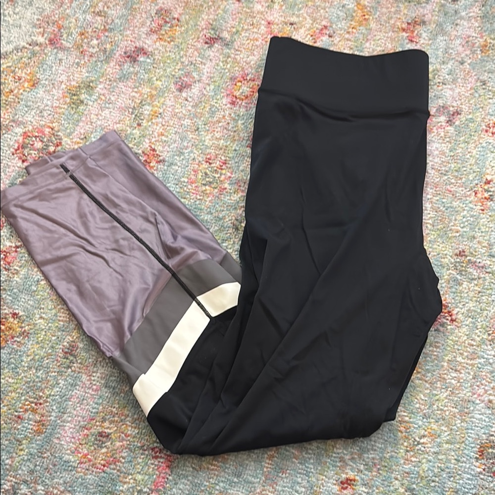 ALL ACCESS Black and Purple Leggings